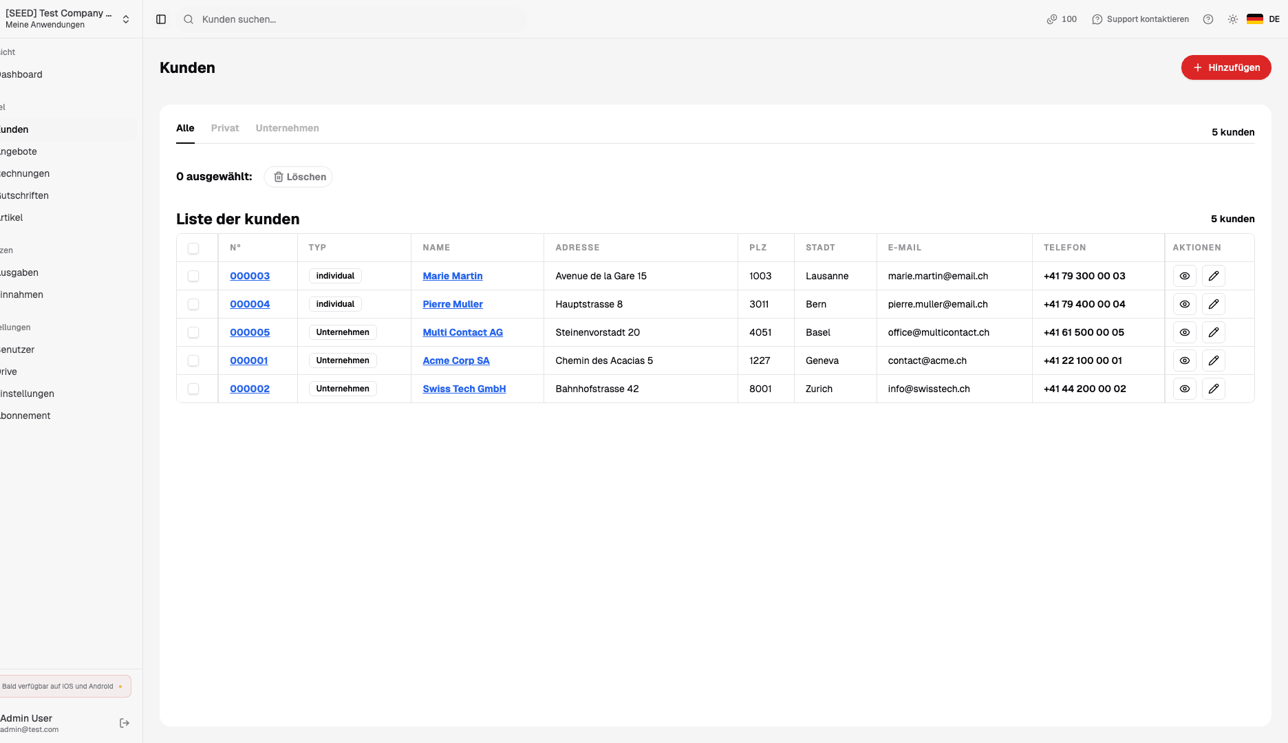 Verwalten Sie Ihre Kunden effizient an einem Ort