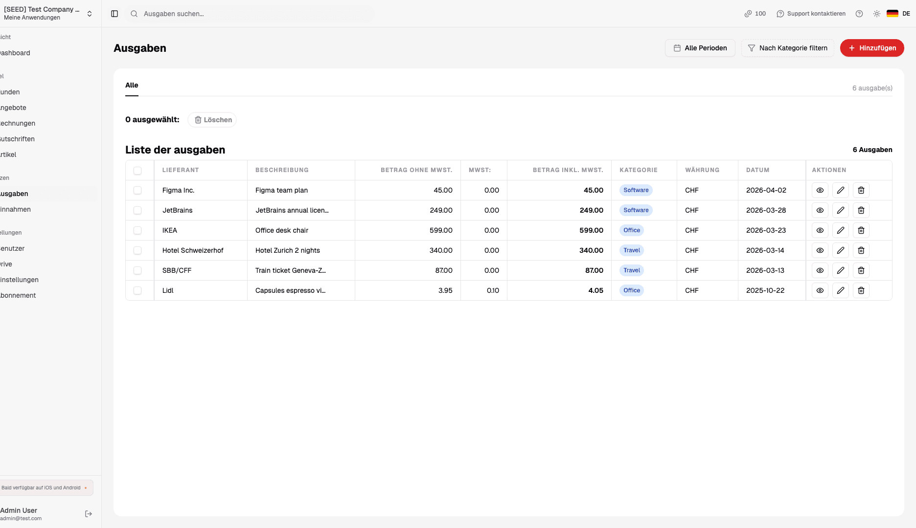 Behalten Sie Ihre Geschäftsausgaben mühelos im Griff