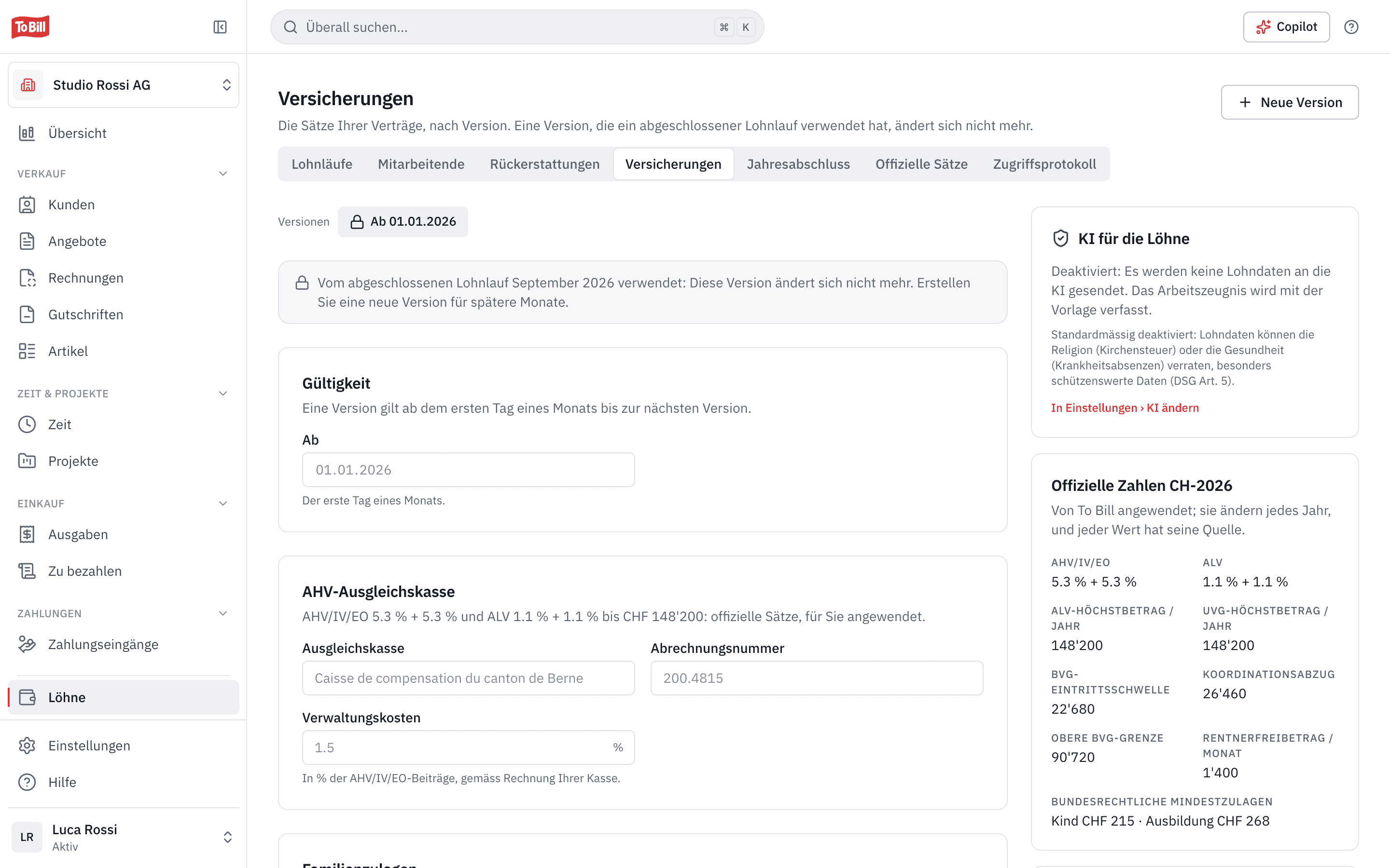 Die Versicherungen des Unternehmens und die offiziellen Zahlen des Jahres