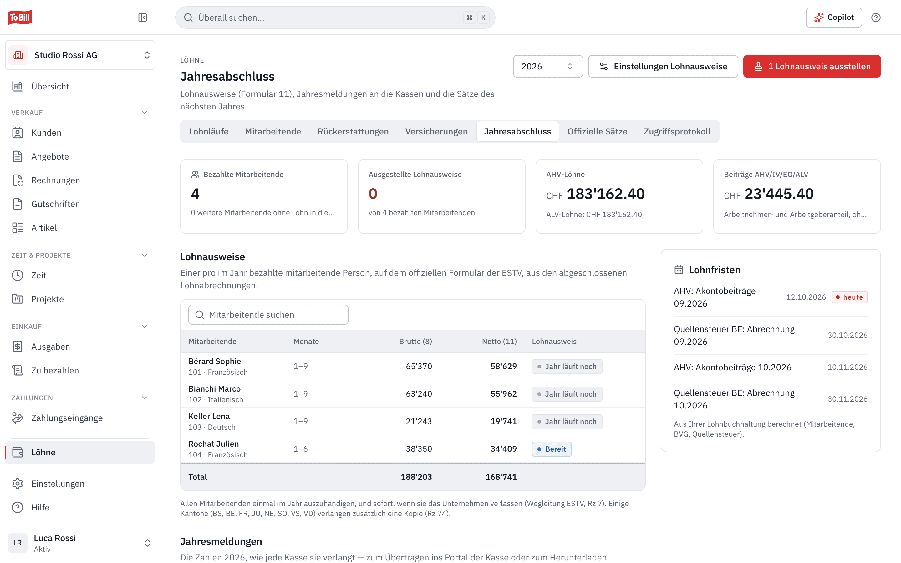 Der Jahresabschluss der Löhne: Lohnausweise, Lohnfristen und Jahresmeldungen