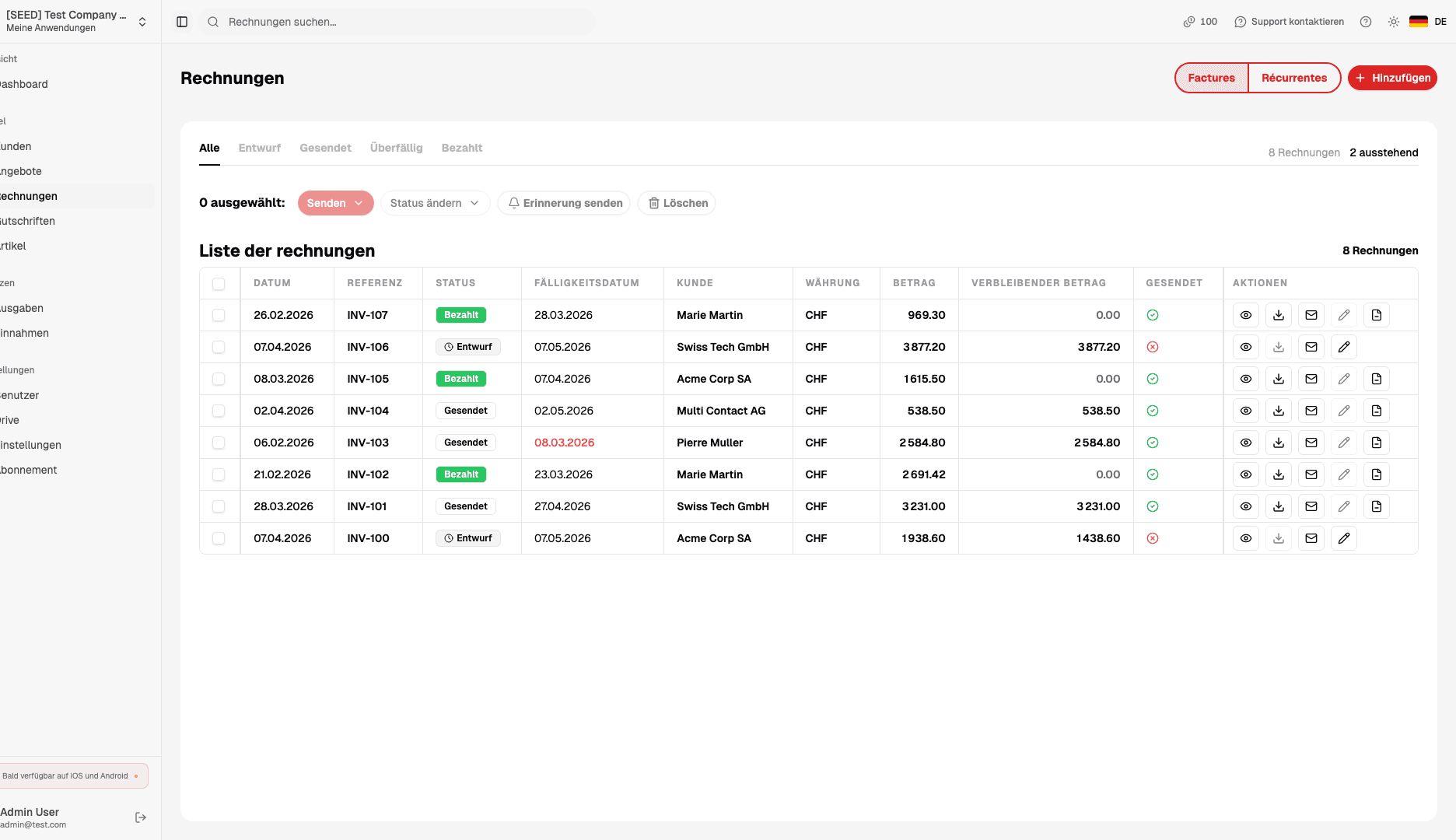 Automatisieren Sie Ihre wiederkehrenden Rechnungen mühelos
