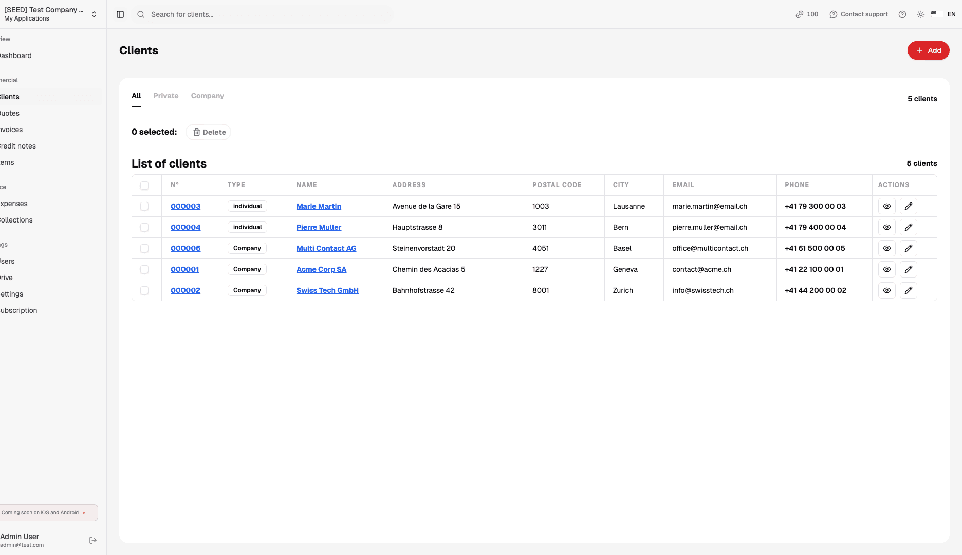 Manage your clients efficiently from one place