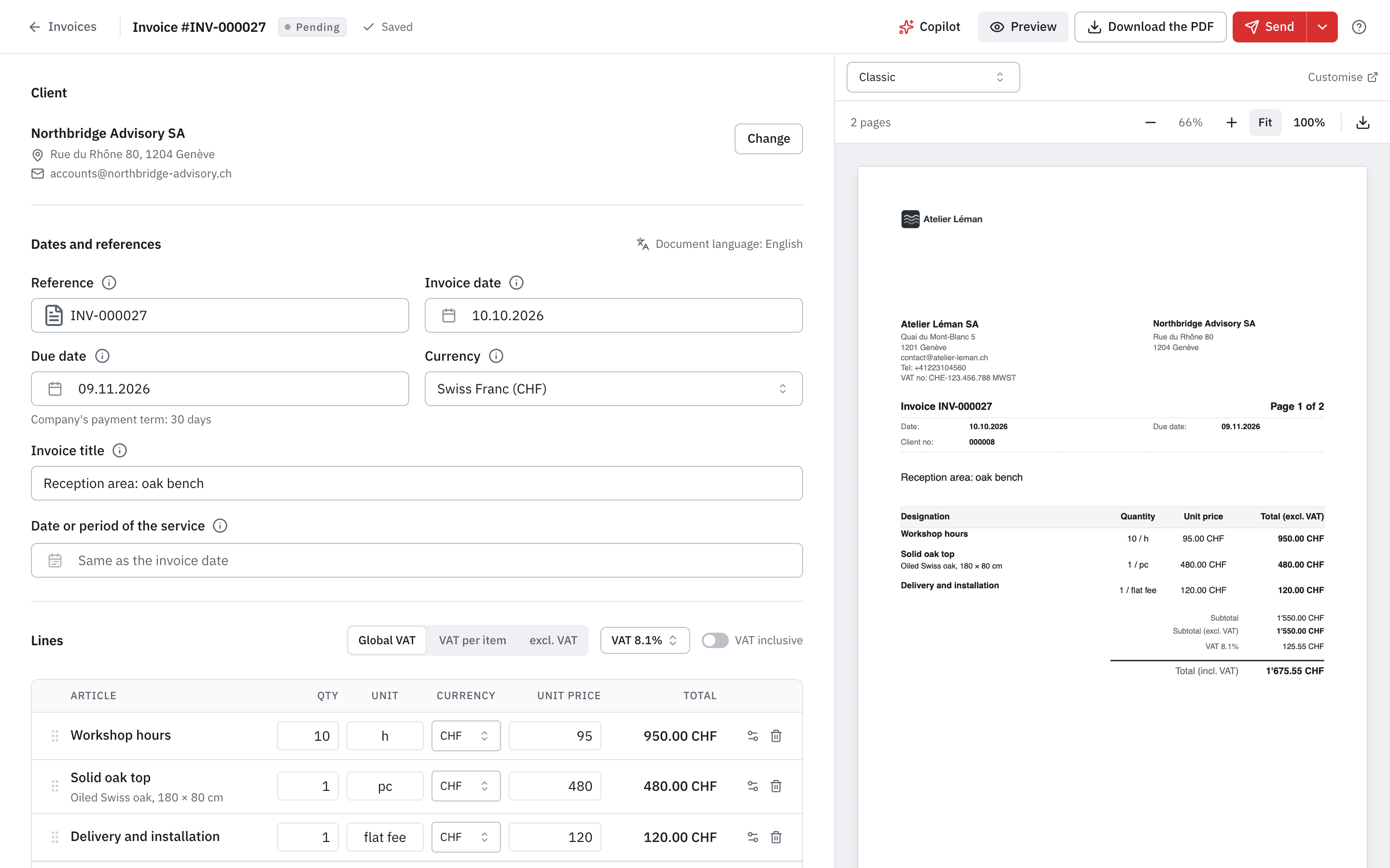 Invoicing