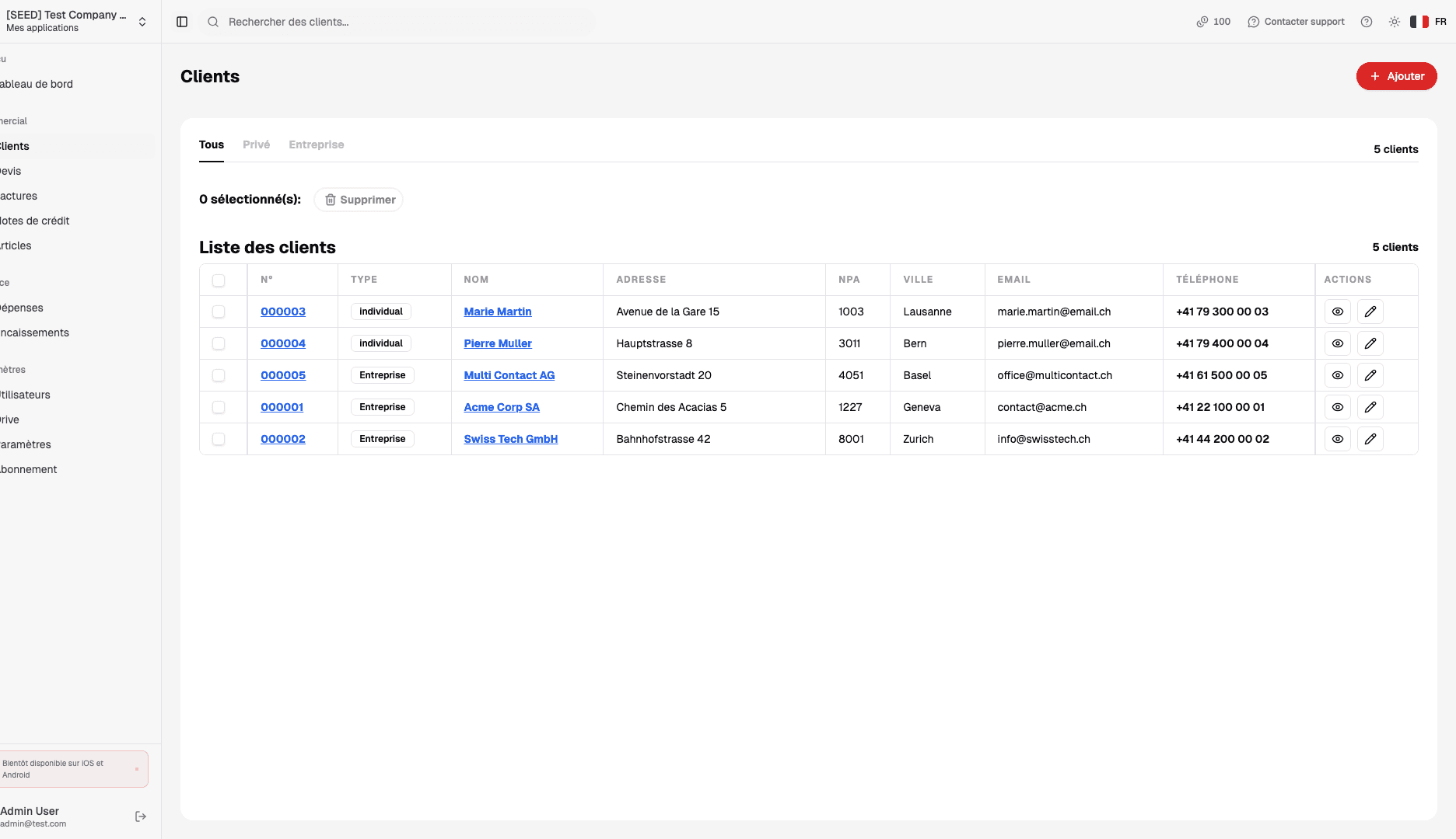 Gérez vos clients efficacement depuis un seul endroit