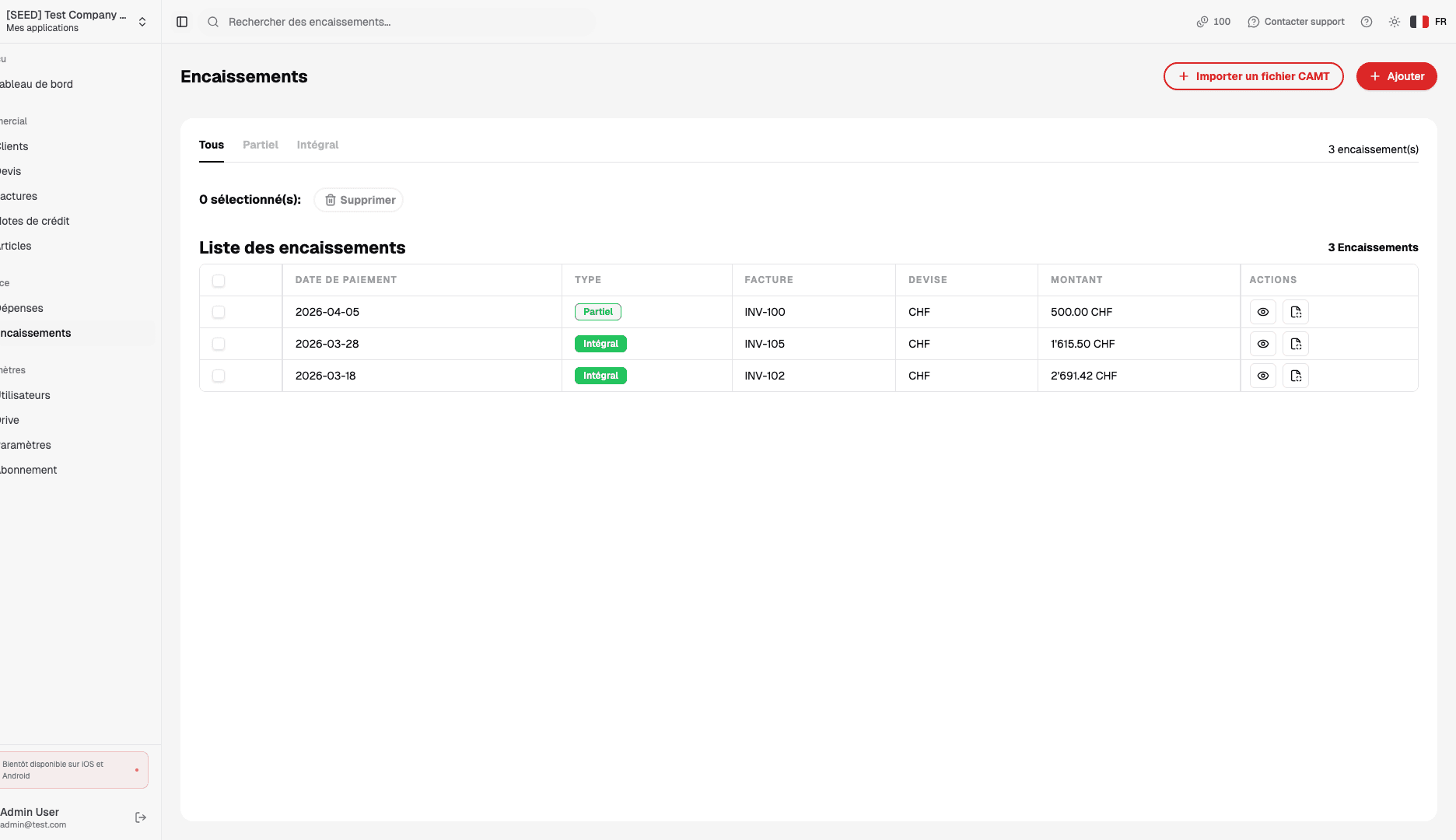 Suivez chaque paiement en temps réel