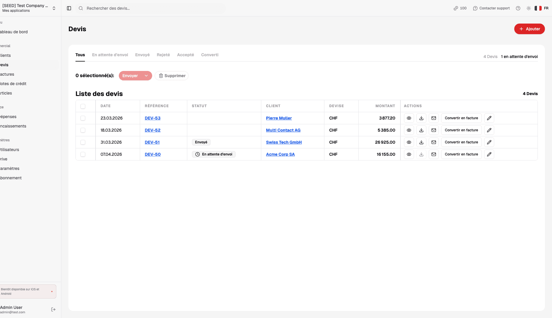 Créez des devis professionnels et convertissez-les en factures