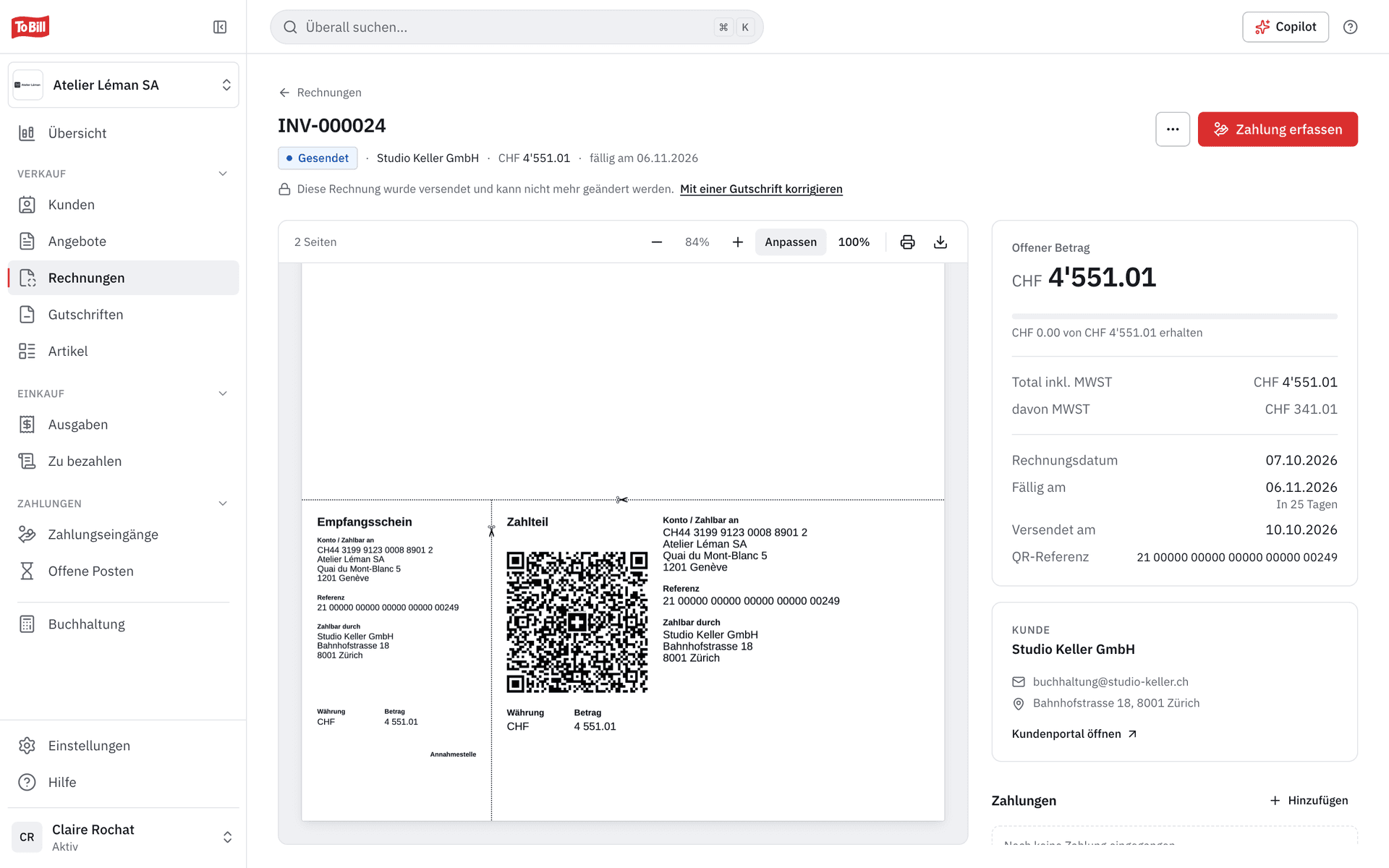 Einzahlungsschein erstellen — online und konform