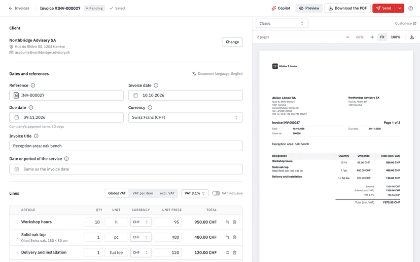 Invoicing
